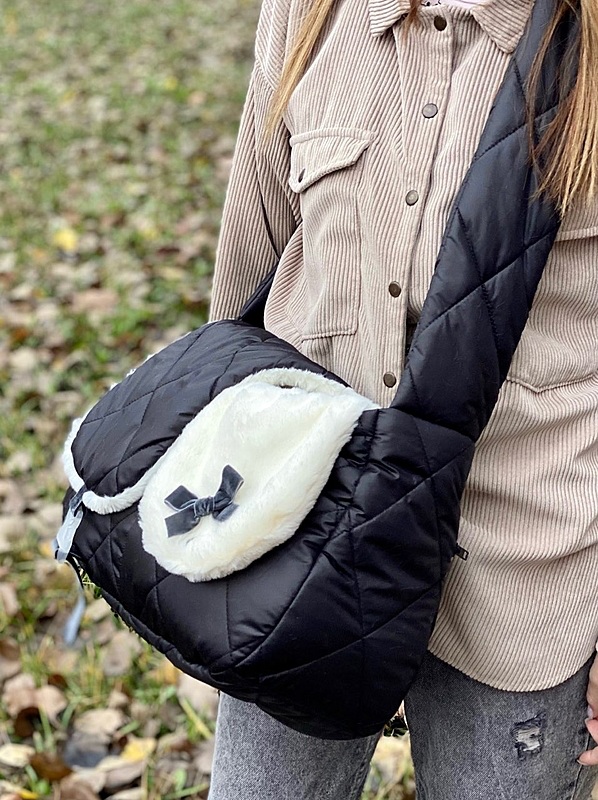 Siyah Üstü Açık Evcil Hayvan Taşıma Çantası