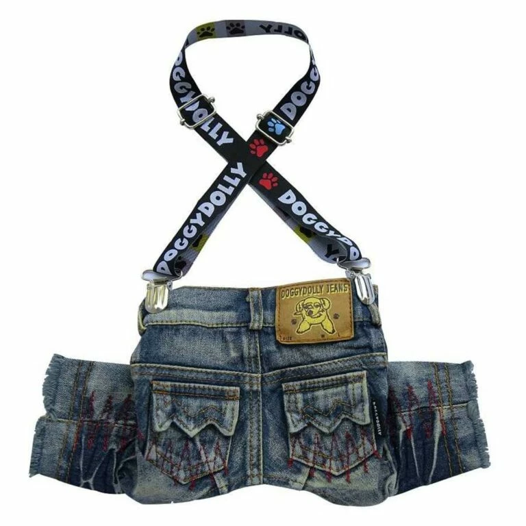 Askılı Kot Köpek Pantolonu