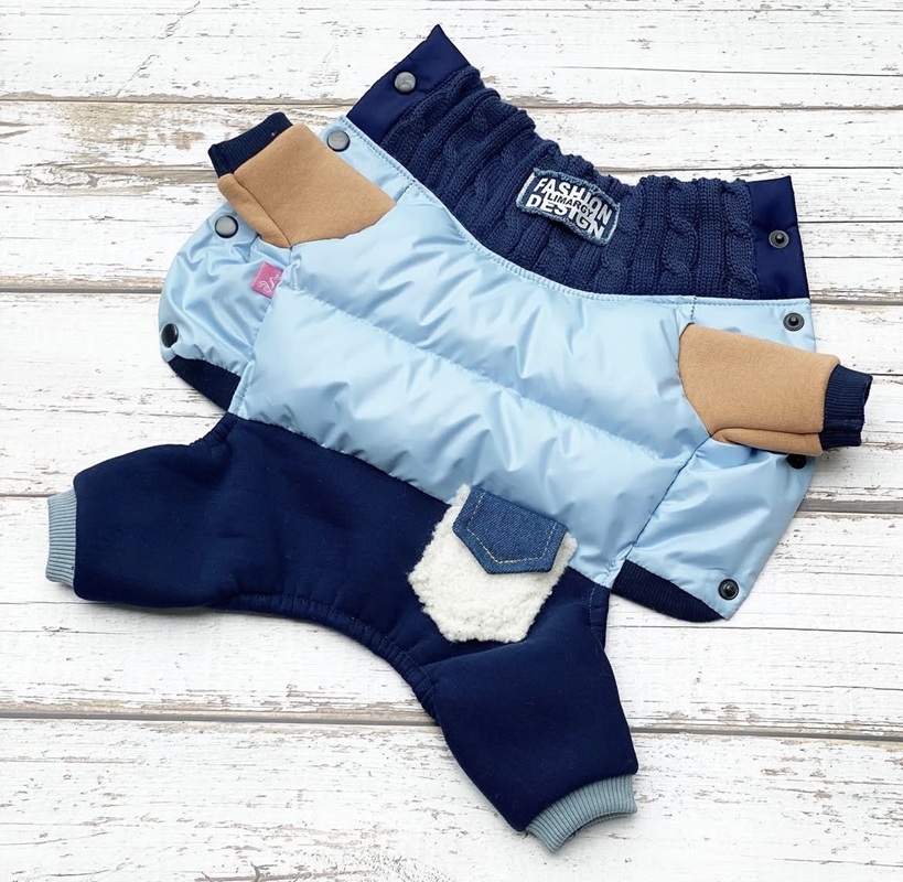 Örgü Detaylı Şişme Köpek Tulumu